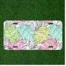 Custom Personalized License Plate Auto Tag With Colorful Leaves Design ART
