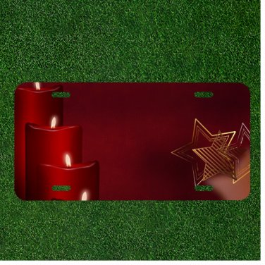 Custom Personalized License Plate Auto Tag With Candles And Stars Design