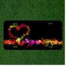 Custom Personalized License Plate Auto Tag With Colorful Heart Design Abstract