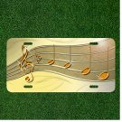 Custom Personalized License Plate Auto Tag With Fancy Musical Notes Strings