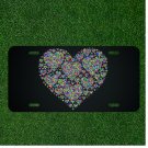 Custom Personalized License Plate Auto Tag With Stunning Fancy Colorful Hearts