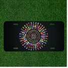 Custom Personalized License Plate Auto Tag With Colorful Spiral Design Art
