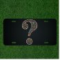 Custom Personalized License Plate Auto Tag With Colorful Question Mark Design