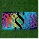 Custom Personalized License Plate Auto Tag With Fancy Colorful Symbol Designs