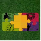 Custom Personalized License Plate Auto Tag With Colorful Puzzle Pieces Design