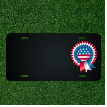Custom Personalized License Plate With Add Names To Usa America Ribbon