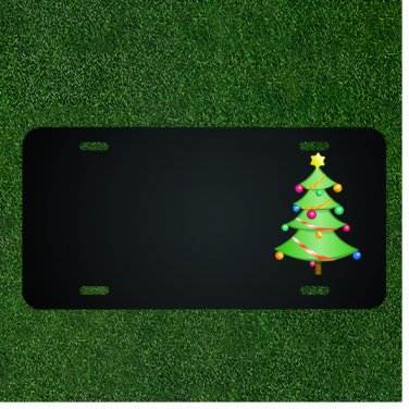 Custom Personalized License Plate With Add Names To Christmas Tree Decorated