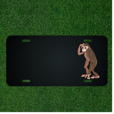 Custom Personalized License Plate With Add Names To Chimp Head Scratching