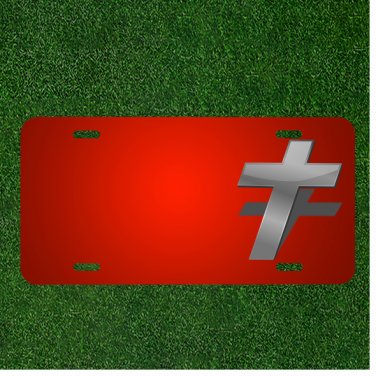 Custom Personalized License Plate With Add Names To Cross Skew Christianity