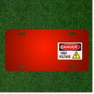 Custom Personalized License Plate With Add Names To High Voltage Danger
