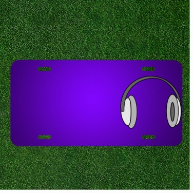 Custom Personalized License Plate With Add Names To Headphones Listening Music