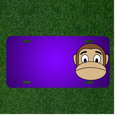 Custom Personalized License Plate With Add Names To Face Monkey Sad
