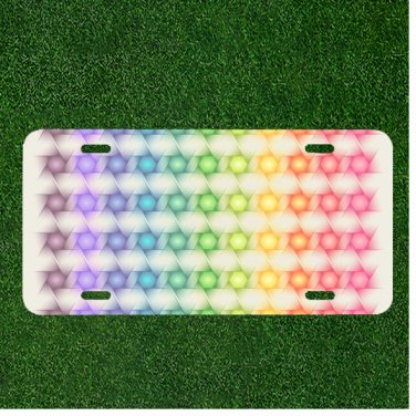 Custom Personalized Car License Plate With Background Colorful Polygon Star