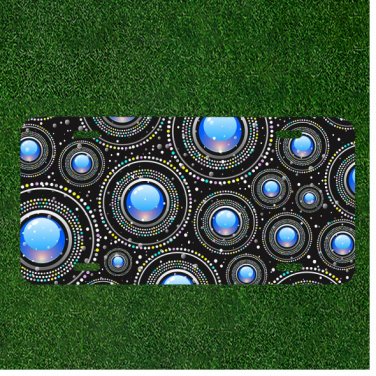 Custom Personalized Car License Plate With Background Abstract Glossy Blue
