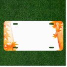Creative License Plate Auto Tag With Fall Leaves On Side Of Image Add Names