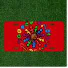 Custom Personalized License Plate Auto Tag With Colorful Social Media Circle