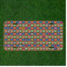 Custom Personalized License Plate Auto Tag With Colorful Hearts Pattern