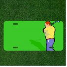 Custom Personalized License Plate Auto Tag With Guy Golfing Design Add Names