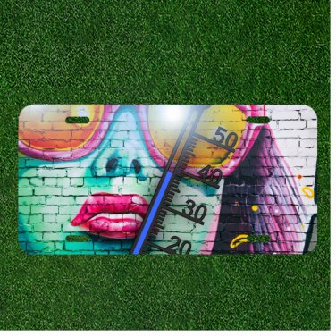 Custom Personalized License Plate Auto Tag With Creative Building Women Design