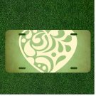 Custom Personalized License Plate Auto Tag With Cool Heart Design