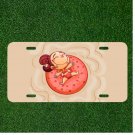 Creative License Plate Auto Tag With Cartoon Girl On Donut Enjoying Life