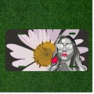 Custom Personalized License Plate Auto Tag With Girl Blowing Kiss By Sunflower