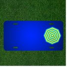 Custom Personalized License Plate With Add Names To Aqua Yellow 3D Octagon