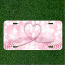 Custom Personalized License Plate Auto Tag With Pink Heart Pink Pond Swirl NEW