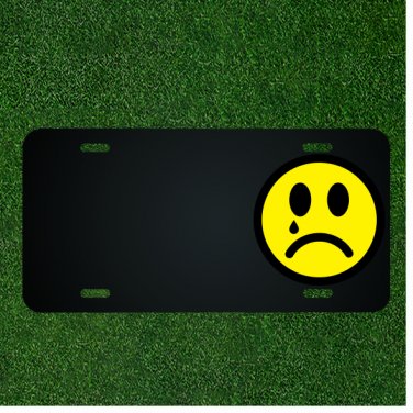 Custom Personalized License Plate With Add Names To Sad Face Tears Eye Design