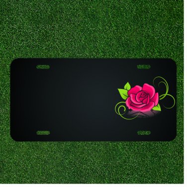 Custom Personalized License Plate With Add Names To Fancy Pink Flower Design NEW