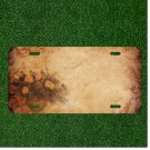 Custom Personalized License Plate Auto Tag With Cool Ancient Flowers Add Names