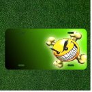 Custom Personalized License Plate Tag With Evil Crossbones Smiley Face Add Names