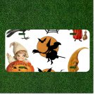 Custom Personalized Auto Tag With Haloween Witch Bat And Little Girl Design