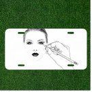 Custom Personalized License Plate Auto Tag With Person Drawing Women Design Art