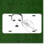 Custom Personalized License Plate Auto Tag With Person Drawing Women Design Art