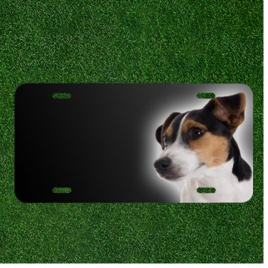 Custom Personalized License Plate Auto Tag With Toy Fox Terrier Dog Add Names