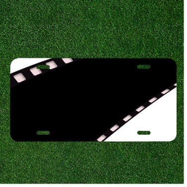 Custom Personalized License Plate Tag With Black And White Video Tape Add Names