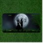 Custom Personalized License Plate Auto Tag With Man Giving Heart Under Full Moon