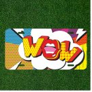 Custom Personalized License Plate Auto Tag With WOW Lips And Tongue Colorful Art