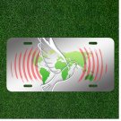 Custom Personalized License Plate Auto Tag With Clear White Bird And Green Map