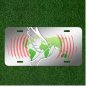 Custom Personalized License Plate Auto Tag With Clear White Bird And Green Map
