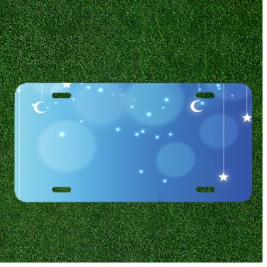 Creative License Plate Auto Tag With Stars And Moons Add Names