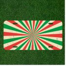 Custom Personalized Auto Tag With Cool Carnival Colored Optical Illusion Design