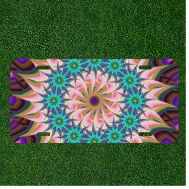 Flower Floral Fractal Decor Custom Novelty License Plate Car Tag