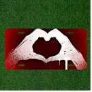 Custom Personalized License Plate Auto Tag With Stunning Heart Made Out Of Hands