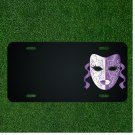 Custom Personalized License Plate With Add Names To White And Purple Mask Design