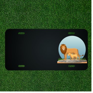 Custom Personalized License Plate With Add Names To Lion And Son Design NEW
