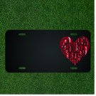 Custom Personalized License Plate With Add Names To Fancy Red Heart Design NEW
