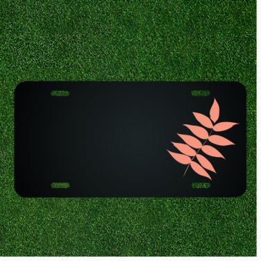 Custom Personalized License Plate With Add Names To Pink Fancy Leaves Design NEW