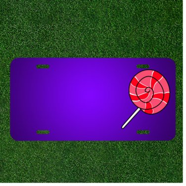 Custom Personalized License Plate With Add Names To Lolly Pop Candy Red Pink